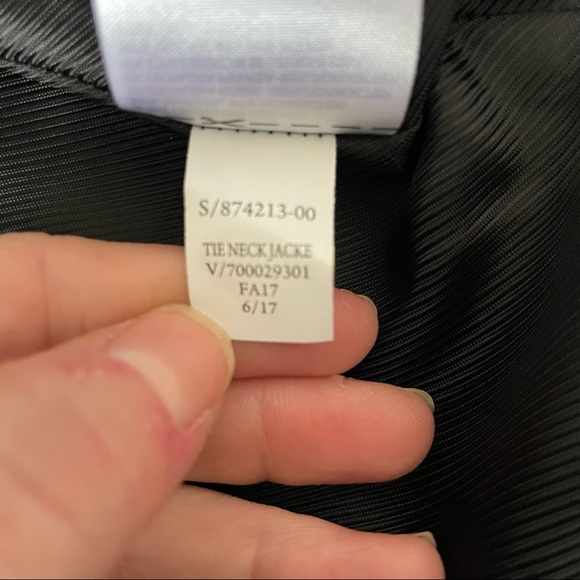 NWT Banana Republic Herringbone Removeable Tie Neck Jacket Wool Blend Gray Sz 8 - Picture 16 of 16